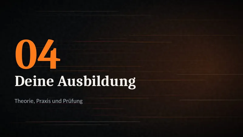 Folie aus dem Unterricht: Deine Ausbildung – Theorie, Praxis und Prüfung